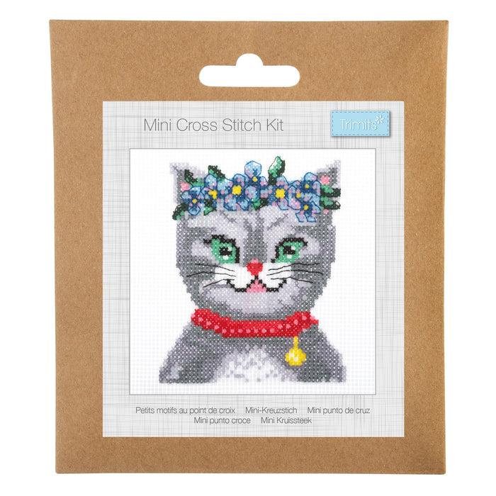 Trimits Mini Counted Cross Stitch Kit Meow GCS185