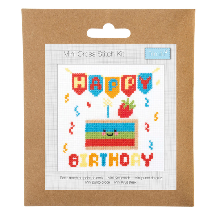Trimits Mini Cross Stitch Kit Happy Birthday GCS187