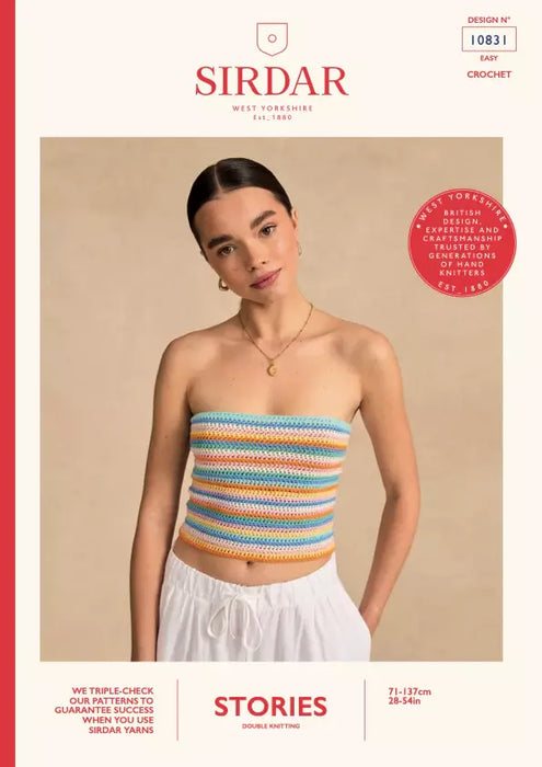 Crochet Pattern Lace Me Up Tube Top in Sirdar Stories DK 10831