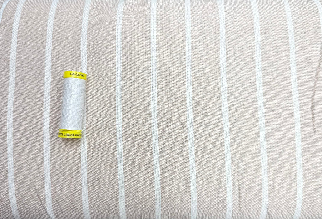 Marvic Fabrics Viscose Linen Latte Stripe - PER HALF METRE