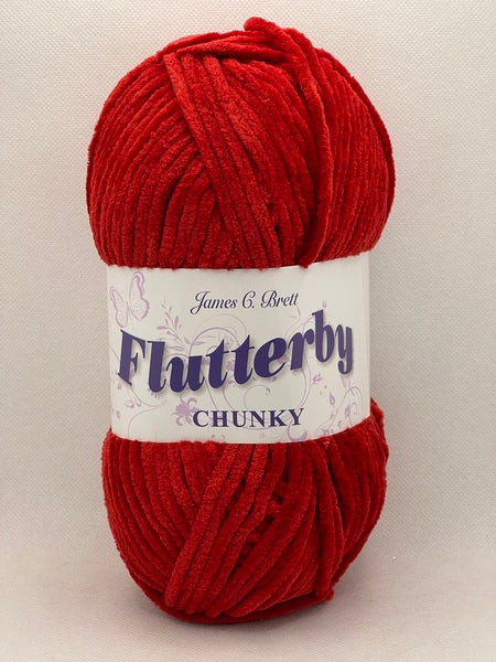 James C. Brett Flutterby Chunky Yarn 100g - Red B31