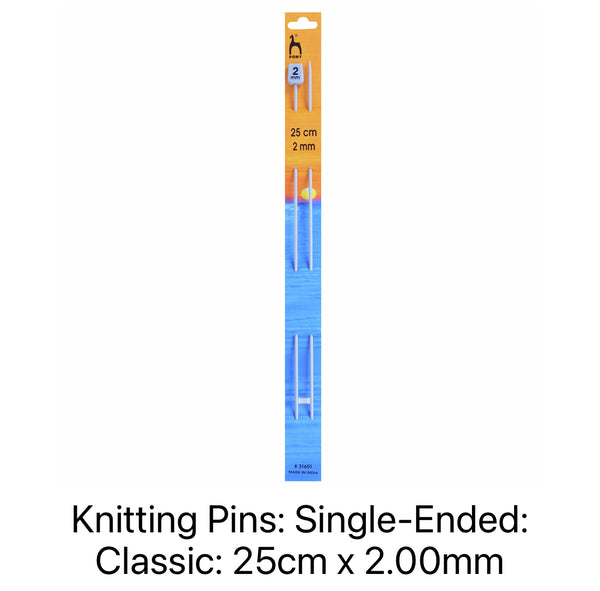 Pony Classic Single-Ended Knitting Needles 2.00mm 25cm 31601