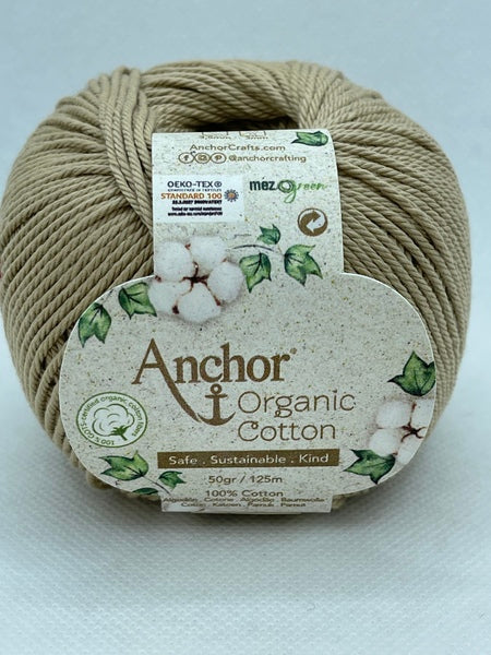 Anchor Organic Cotton 4 Ply Yarn 50g - Pebble Stone 0107