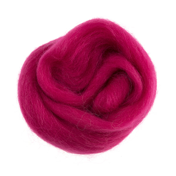 Trimits Natural Wool Roving - Bright Pink FW10.320
