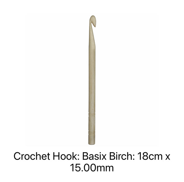 KnitPro Basix Birch Crochet Hook 15.00mm 18cm - KP35709