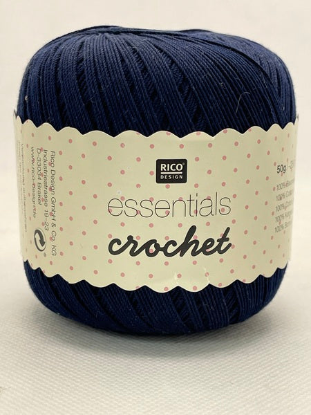 Rico Essentials Crochet Cotton Yarn 50g - Navy 031 (Discontinued)