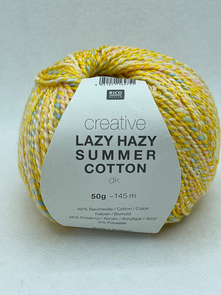 Rico Creative Lazy Hazy Summer Cotton DK Yarn 50g - Yellow 010