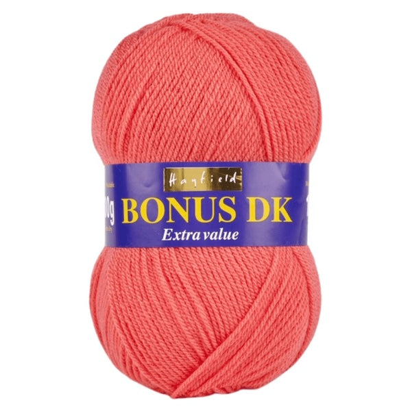 Hayfield Bonus DK Yarn 100g - Bright Coral 0578