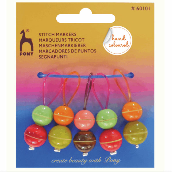 Pony Wooden Bead Stitch Markers - Pack of Five - 60101