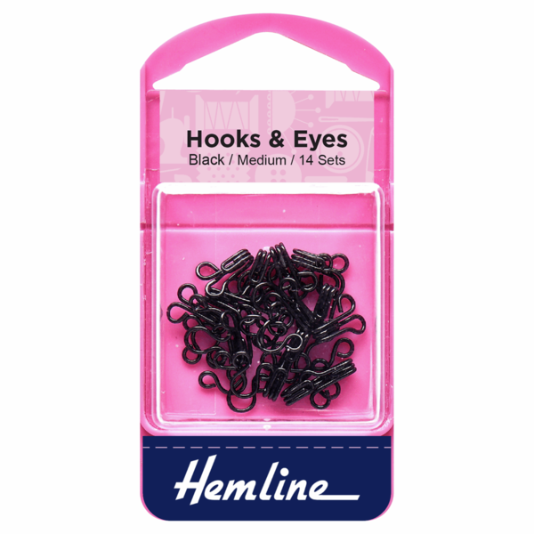 Hooks and Eyes Black Size 2 - H401.2