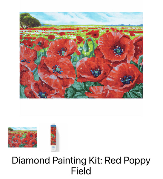Diamond Painting Kit - Red Poppy Field DD10.013
