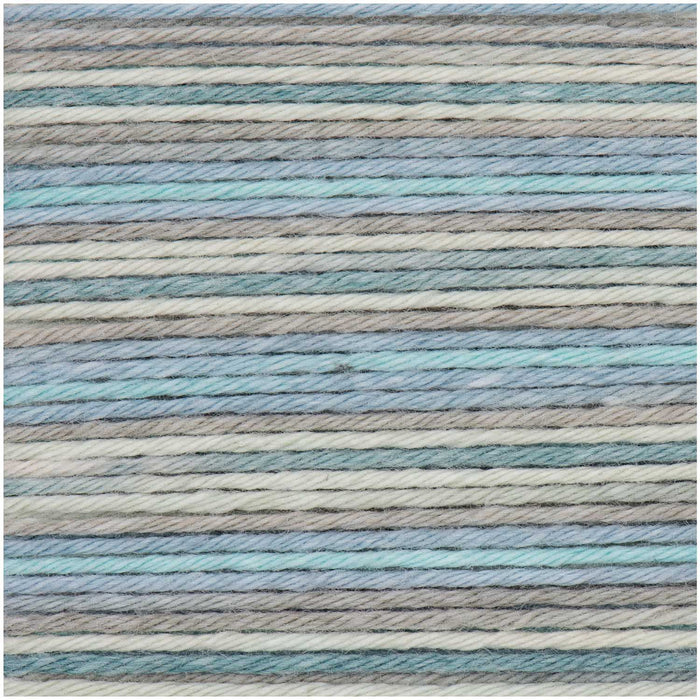 Rico Baby Cotton Soft Print DK Baby Yarn 50g - Grey-Turquoise 019