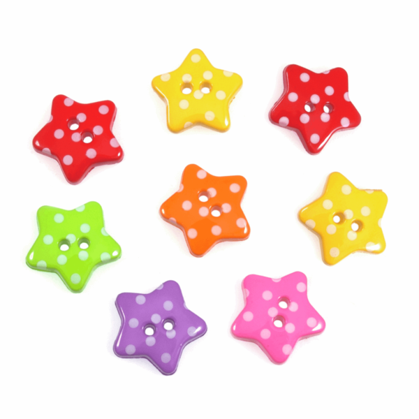 Trimits Buttons Novelty Dotty Stars Pack of 8 - B6402/M05