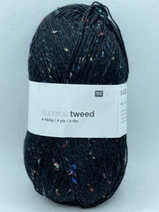 Rico Superba Tweed 4 Ply Sock Yarn 100g - Black 008