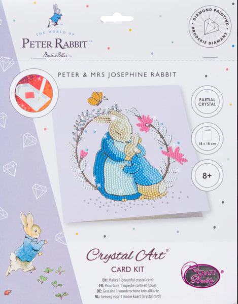 Crystal Art Card Kit - Peter & Mrs Josephine Rabbit - CCK-PRBT05