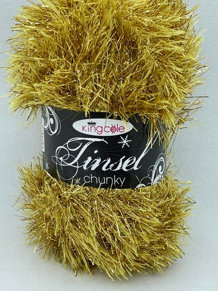 King Cole Tinsel Chunky Yarn 50g - Gold 208