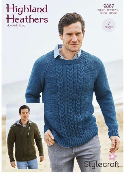 Knitting Pattern - Stylecraft Highland Heathers DK - Mens Sweaters - 9867