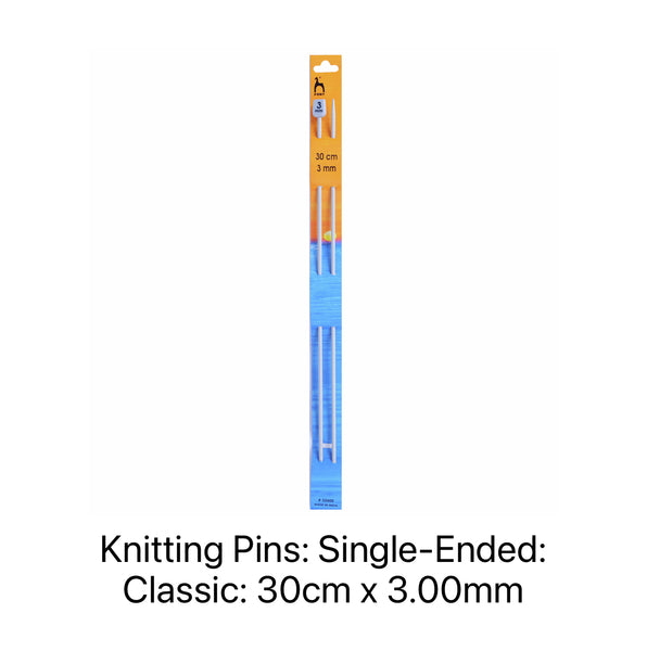 Pony Classic Single-Ended Knitting Needles 3.00mm 25cm 31605