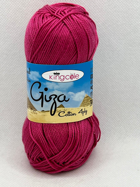 King Cole Giza Cotton 4 Ply Yarn 50g - Raspberry 2426