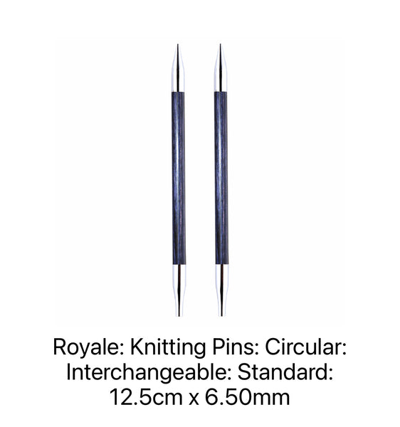 KnitPro Royale Circular Interchangeable Knitting Needles 6.50mm 12.5cm - KP29260