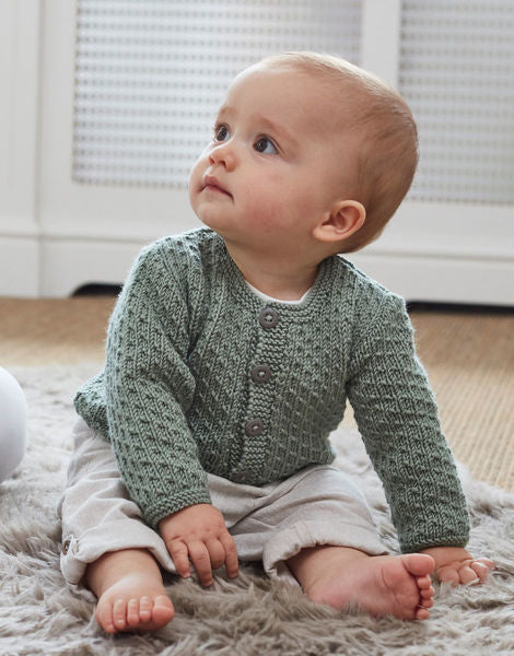 Sirdar - Knitting Pattern - Baby Round Neck Cardigan In Snuggly Cashmere Merino DK - 5241