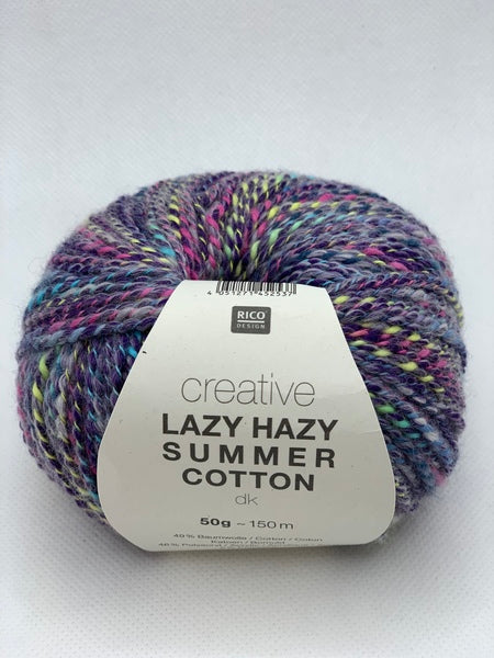 Rico Creative Lazy Hazy Summer Cotton DK Yarn 50g - Purple 007