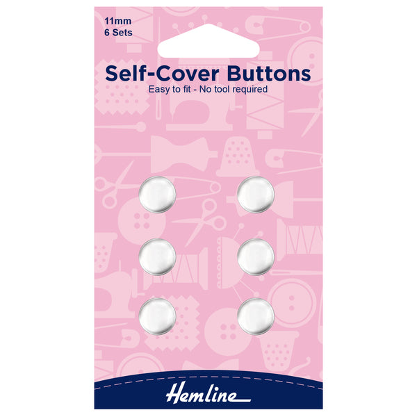 Hemline Self Cover Buttons 11mm Nickel - H473.11