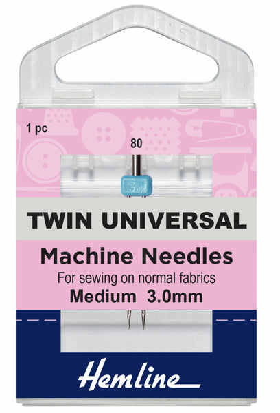 Hemline Sewing Machine Twin Needle Universal 3mm 80/12 - H110.30