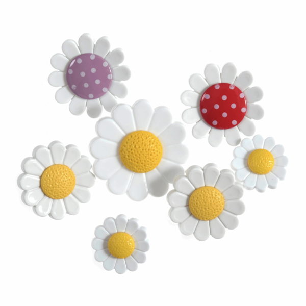 Trimits Buttons Novelty Daisies Pack of 7 B6402/M04