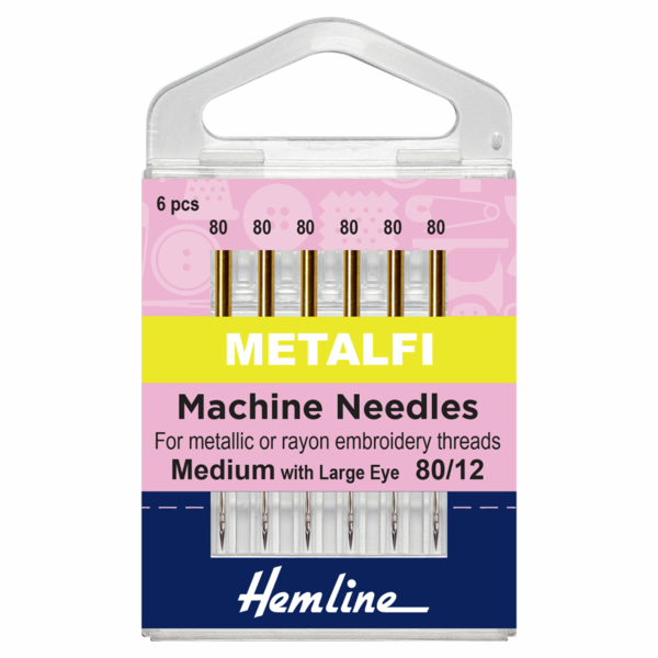 Hemline Sewing Machine Needles Metalfil 80/12 - H109.80