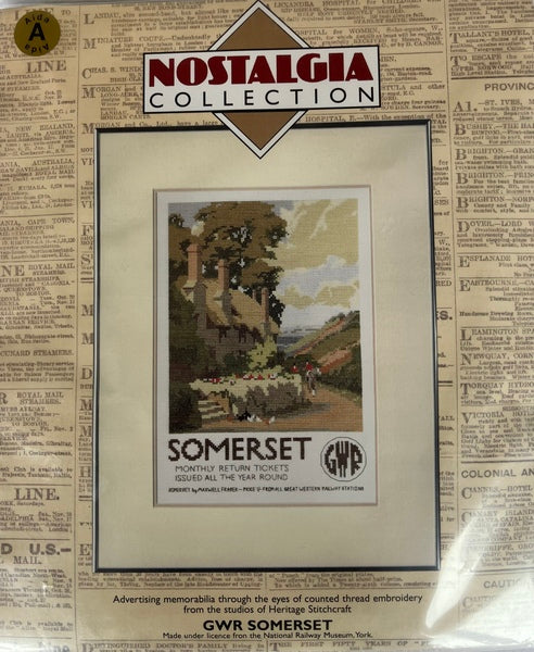 Heritage Crafts - Nostalgia Collection Counted Cross Stitch Kit - GWR Somerset