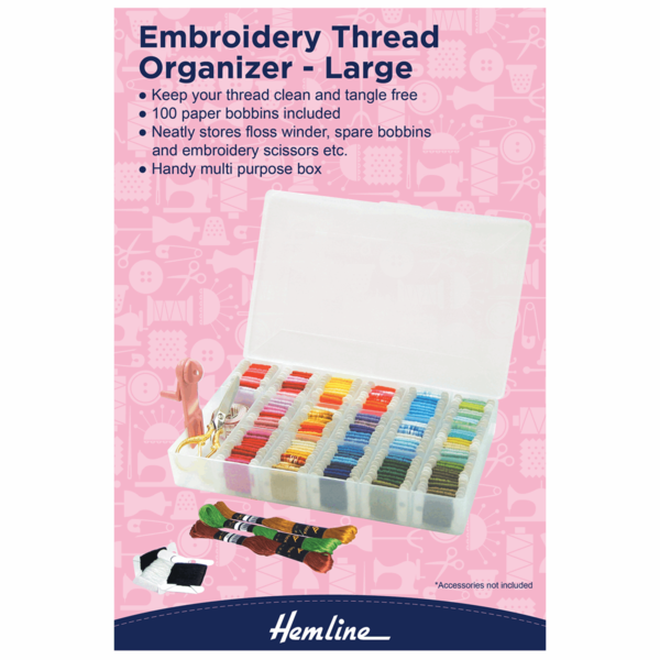 Hemline Embroidery Thread Organiser - Large H3003.L