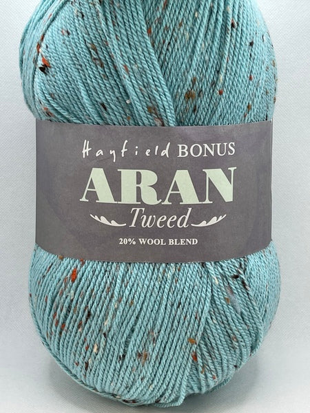 365yards/333m of Authentic Aran Knitting Wool - cabaret(salmon/blue) -  200g/75oz - 100% pure new wool - MADE IN IRELAND