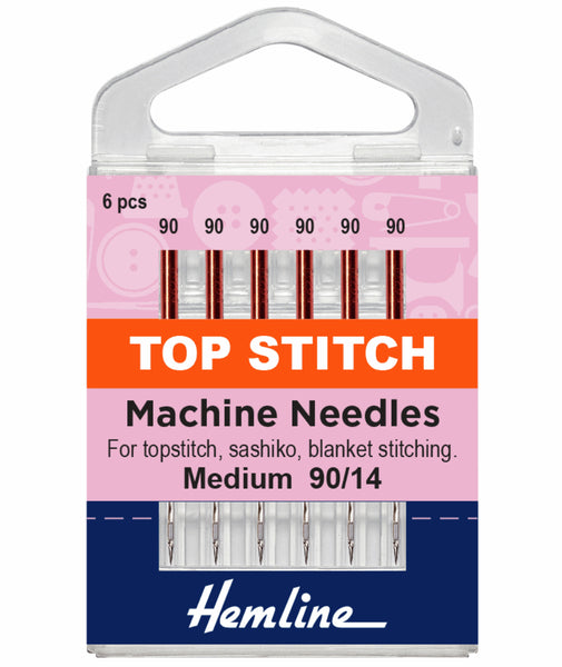 Hemline Sewing Machine Needles Topstitch Medium 90/14 - H118.90