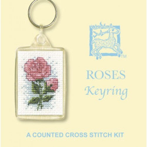 Textile Heritage Keyring Cross Stitch Kit - Roses KRRO