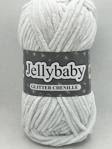Jellybaby Glitter Chenille Chunky Yarn 100g - Cool Diamond 013