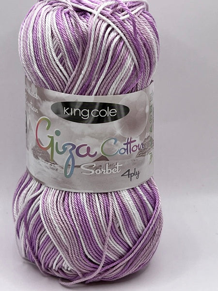 King Cole Giza Cotton Sorbet 4 Ply Yarn 50g - Magical 2429 (Discontinued)