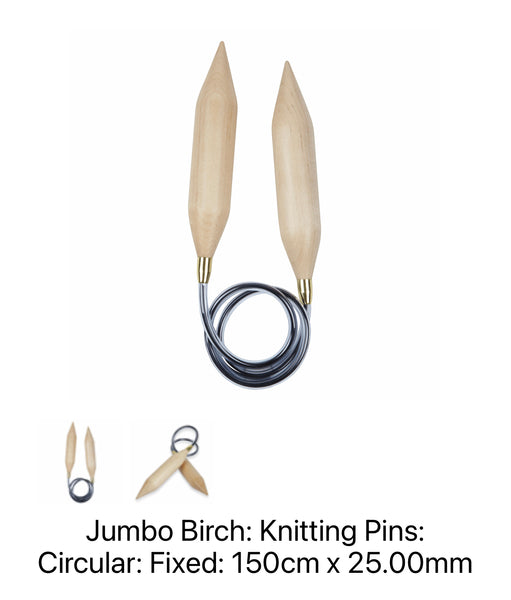 KnitPro Jumbo Birch Fixed Circular Knitting Needles 25.00mm 150cm 35375