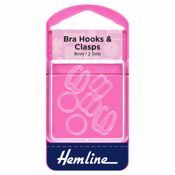 Hemline Bra Hooks & Clasps Clear 9mm - H470.9.C