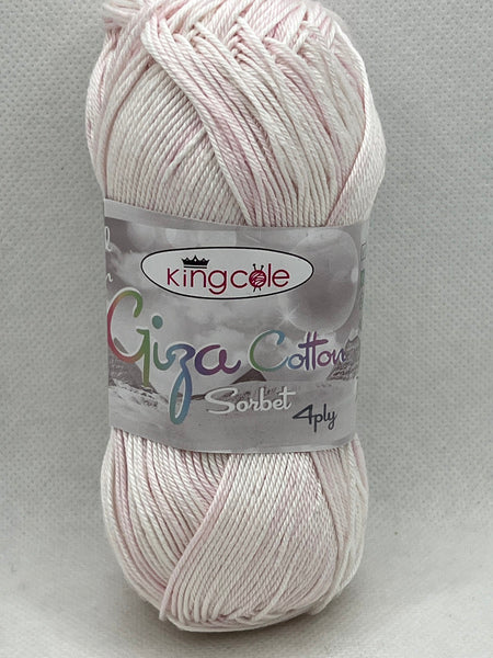 King Cole Giza Cotton Sorbet 4 Ply Yarn 50g - Strawberryade 2470