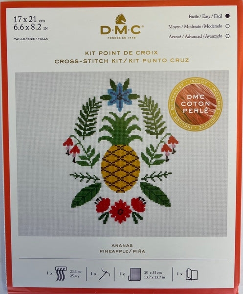 DMC Cross Stitch Kit - Pineapple Cotton Perle BK1782