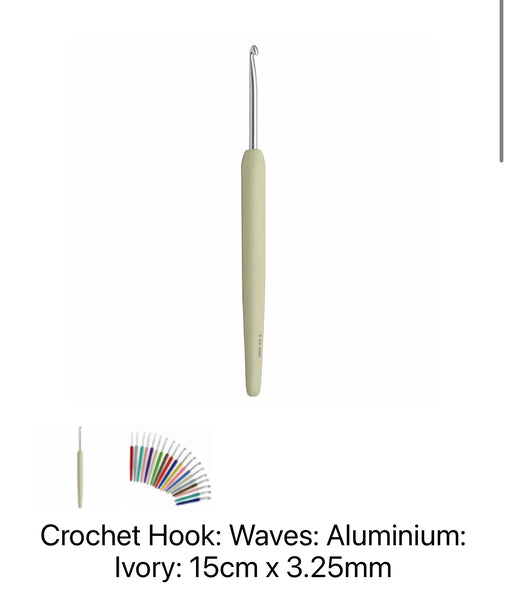 KnitPro Waves Crochet Hook 3.25mm 15cm 30906