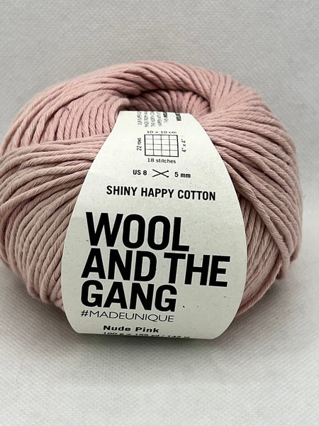 Wool And The Gang Shiny Happy Cotton Aran Yarn 50g - Nude Pink