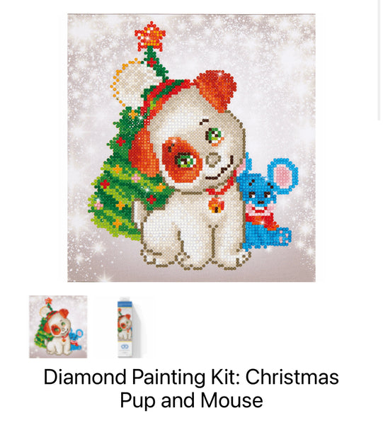 Diamond Painting Kit - Christmas Pup and Mouse DD3.012