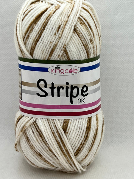 King Cole Stripe DK Yarn 100g - Caramel Stripe 4508