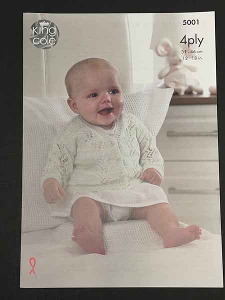 Knitting Pattern-King Cole Baby 4ply 5001