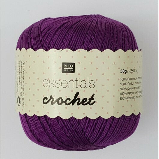 Rico Essentials Crochet Cotton Yarn 50g - Purple 007