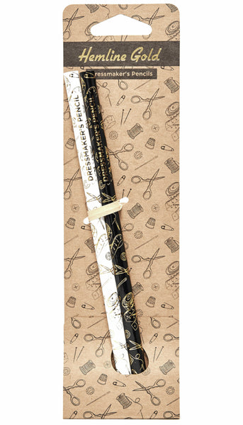 Hemline Gold Dressmakers Pencils, Water Soluble, Grey and White 2 pieces - 299.2.HG