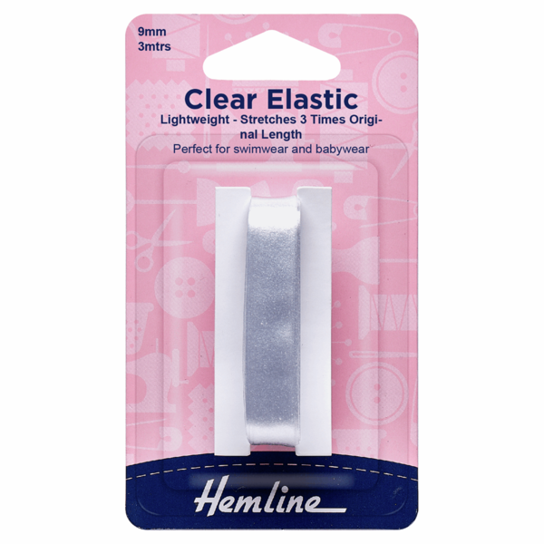 Hemline Clear Swimwear Elastic 3m x 9mm - H686.90
