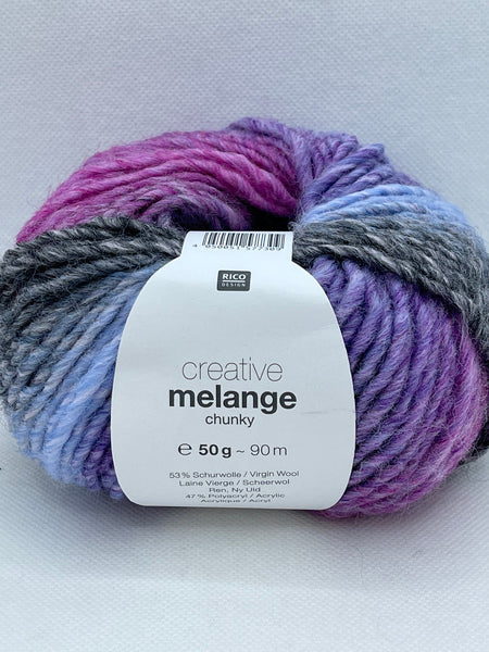 Rico Creative Melange Chunky Yarn 50g - Purple-Fuchsia 061